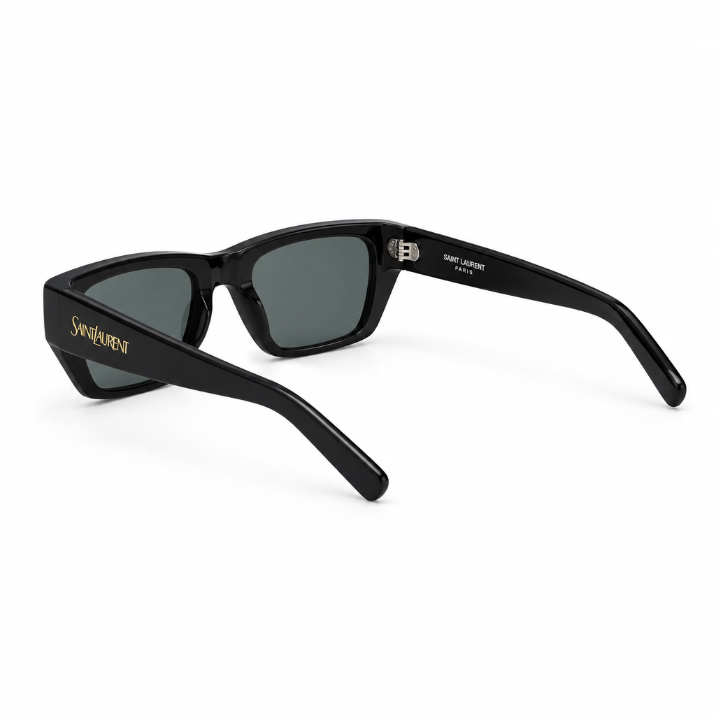 Saint Laurent SL 740 Women Pillowed Square Black Sunglasses