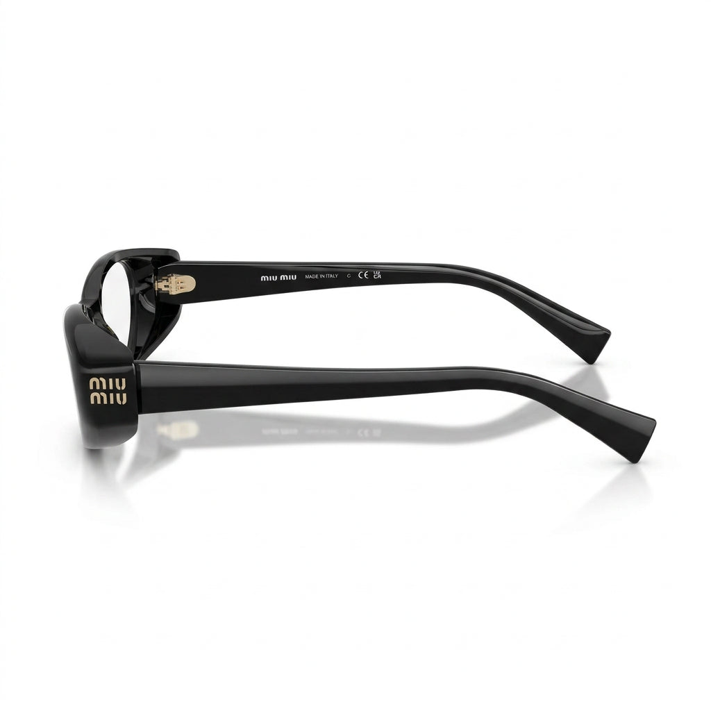 Miu Miu Women MU 03ZV Narrow Oval Optical  Black / Transparent Glasses