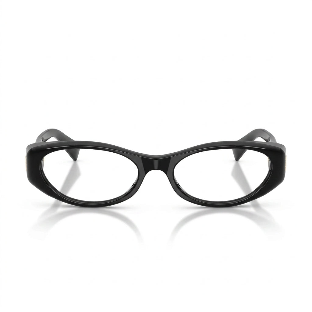 Miu Miu Women MU 03ZV Narrow Oval Optical  Black / Transparent Glasses 
