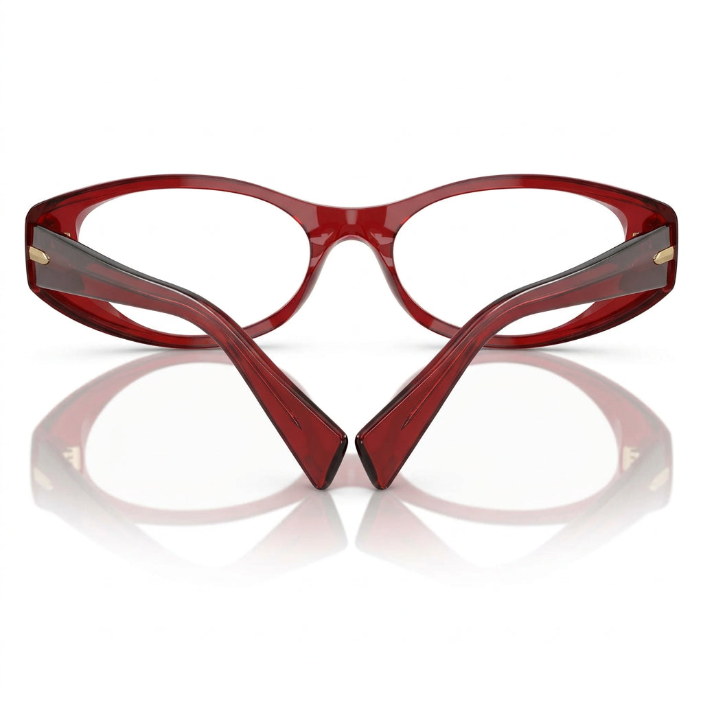 Miu Miu Women MU 03ZV Narrow Oval Optical Red / Transparent Glasses