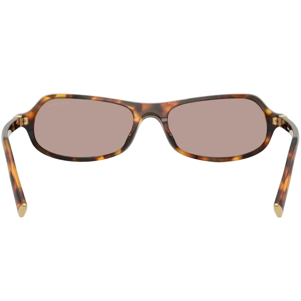 Miu Miu Women MU B10SU Irregular Honey Havana / Light Purple Brown Sunglasses