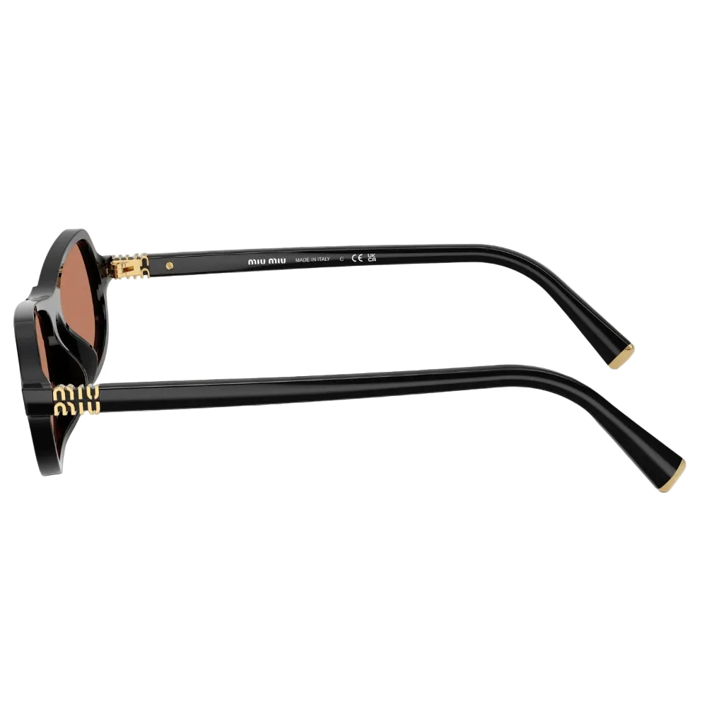 Miu Miu Women MU B10SU Irregular Black / Brown Sunglasses