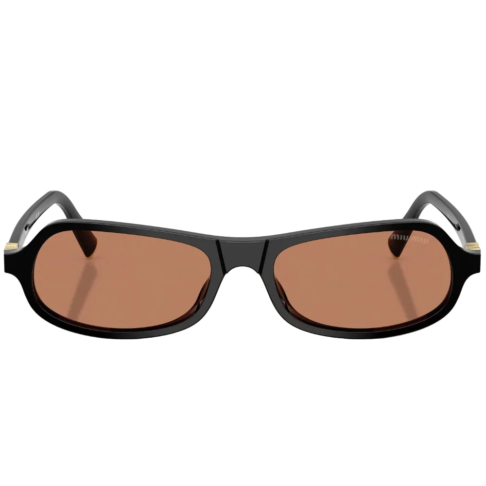 Miu Miu Women MU B10SU Irregular Black / Brown Sunglasses