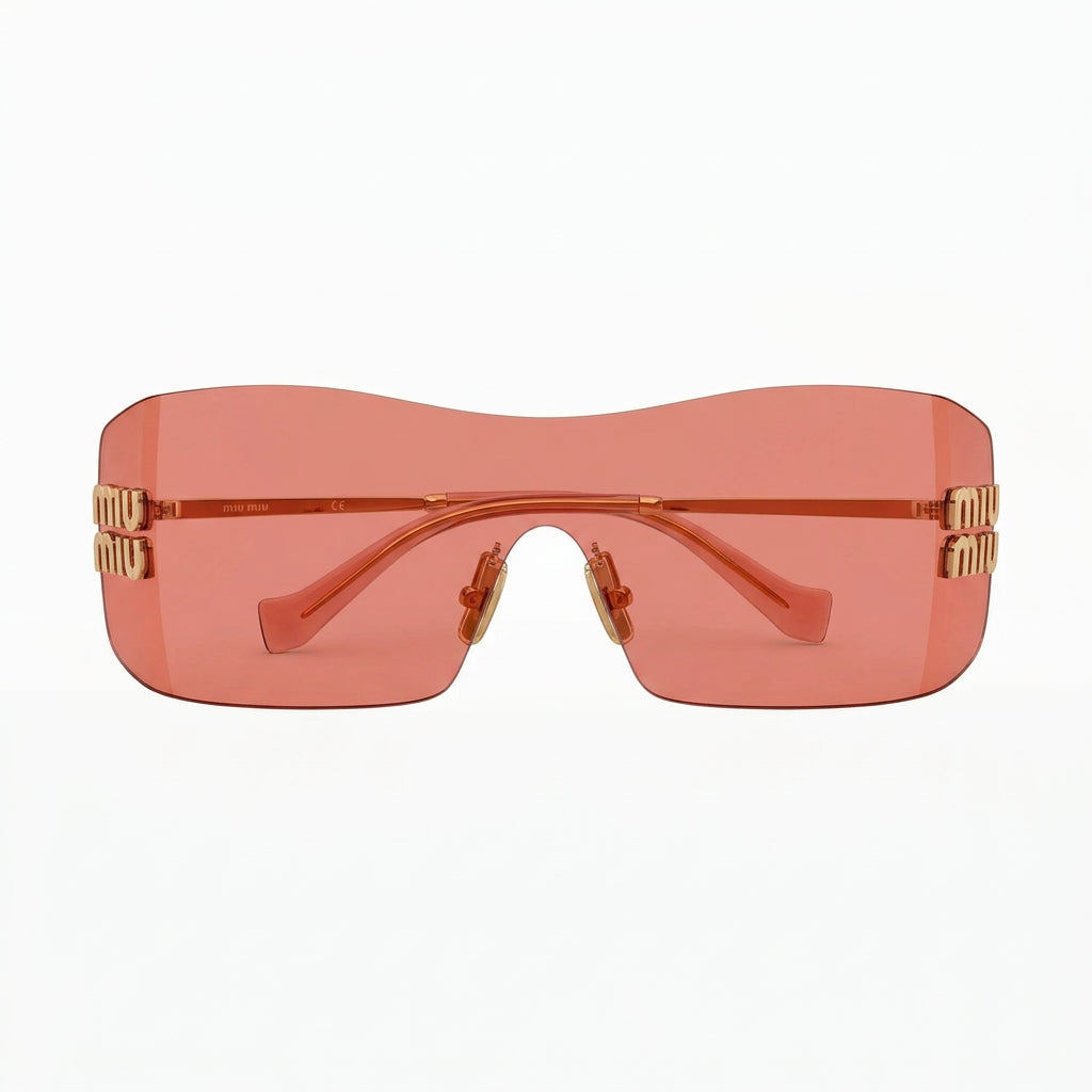 Miu Miu Aube Women Gold Metal Red Sunglasses 