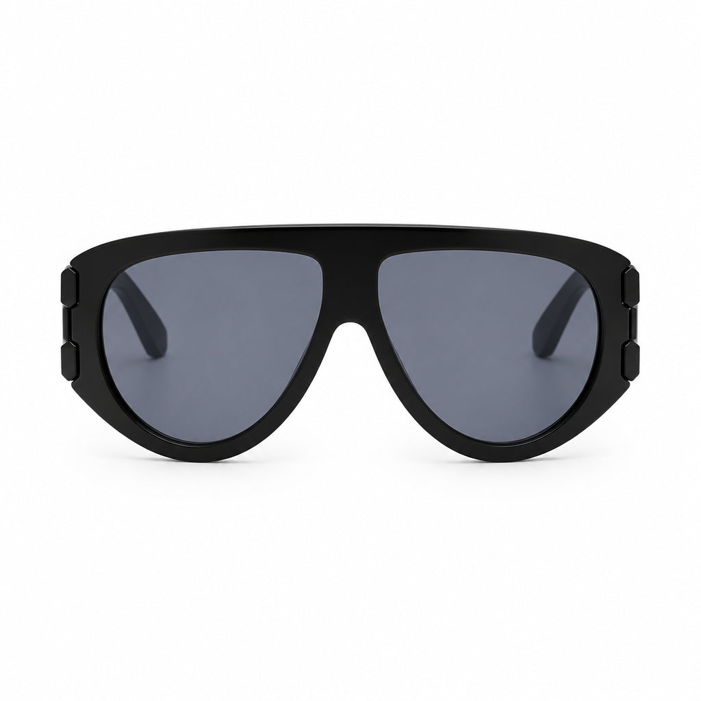 Philipp Plein Men's SPP127M Aviator Black / Grey Sunglasses