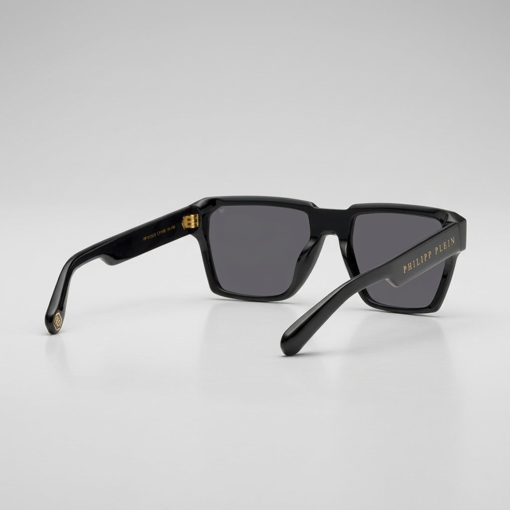 Philipp Plein Men Plein Stud Black Acetate Square Sunglasses