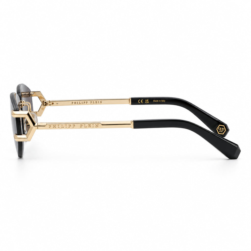 Philipp Plein Unisex Oval PLEIN SLEEK Black Sunglasses
