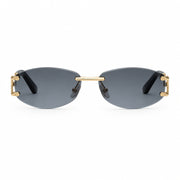 Philipp Plein Unisex Oval PLEIN SLEEK Black Sunglasses