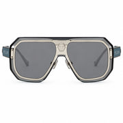 Philipp Plein Unisex Shield Semi-Matt Palladium / Grey Sunglasses