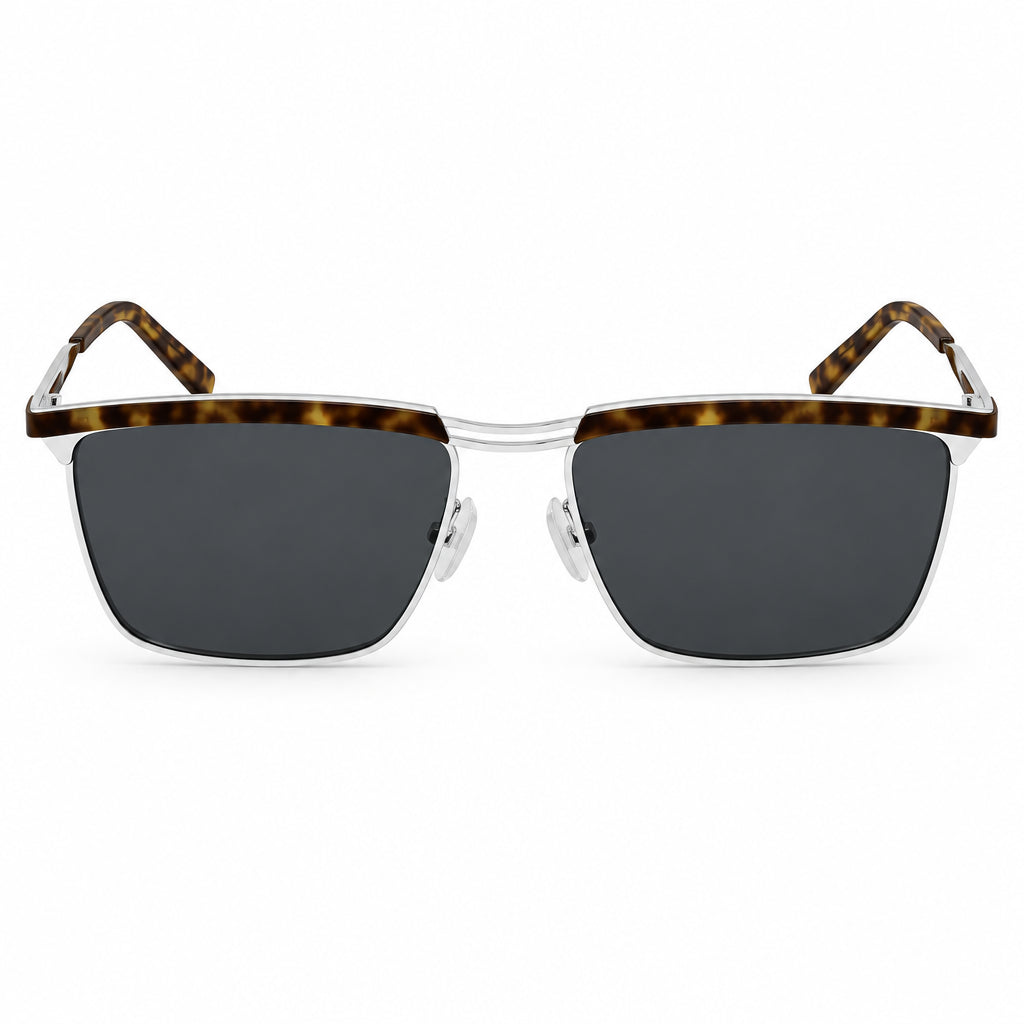Saint Laurent Men SL 795 Joe Square Silver / Havana Sunglasses