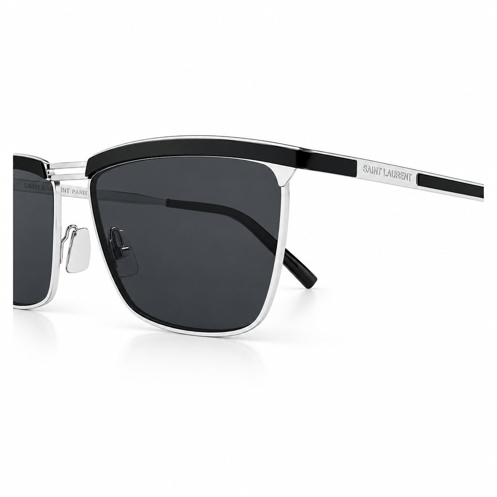 Saint Laurent Men SL 795 Joe Square Silver / Black Sunglasses
