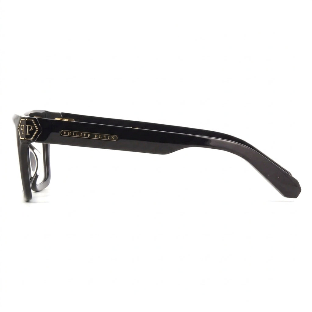 Philipp Plein Men Shiny Black & Gold Square Glasses