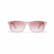 Chanel Women Rectangular Pink Sunglasses
