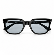 Ray-Ban Square Unisex Polished Black Frame Light Blue Sunglasses