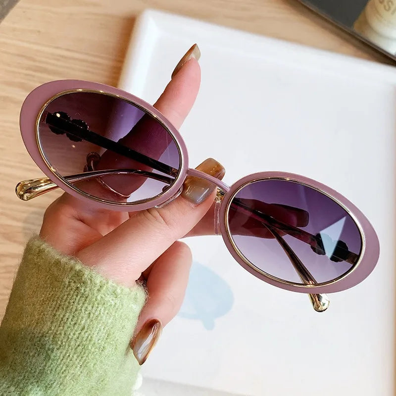 Chanel Women Oval Pink Grey Gradient Sunglasses