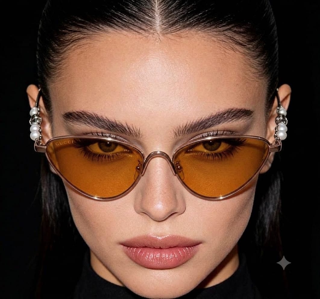 Gucci Women Perla Venere Cat-Eye Honey Sunglasses