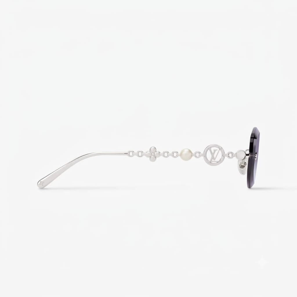 Louis Vuitton Women Jewel Pearl Oval Gray Sunglasses