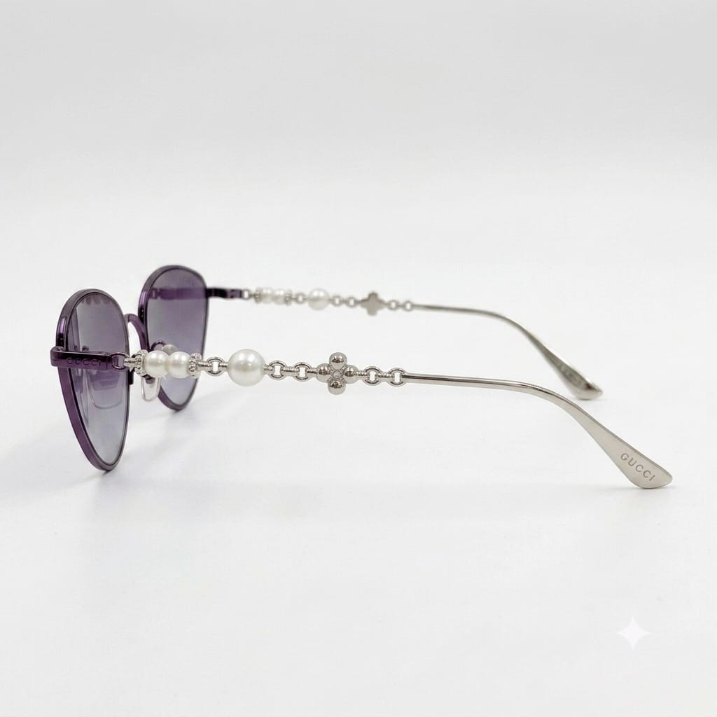 Gucci Women Perla Venere Cat-Eye Lilac Mist Sunglasses