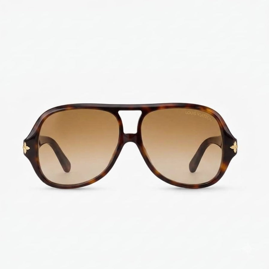 Louis Vuitton Women Aura Flower Square Pilot Sunglasses