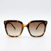 Chanel Women Classic Square Acetate Polarized Rhinestone Chanel Logo Tortoiseshell Brown Sunglasses