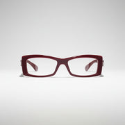  Chanel Unisex Rectangle Burgundy Eyeglasses 