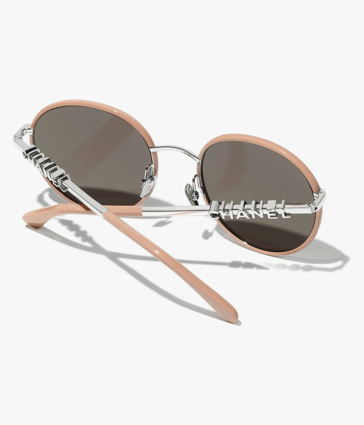 Chanel  Women Pantos Metal Frame  Silver & Beige Sunglasses