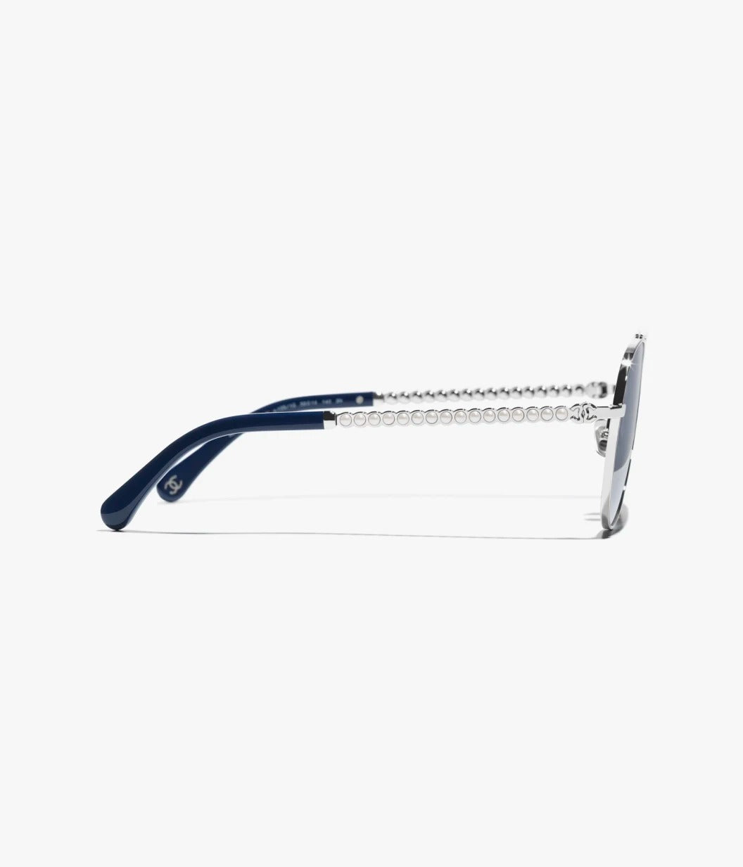 Chanel Women Pilot Pearls Blue Sunglasses