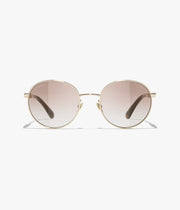 Chanel Women Pantos Metal Frame Light Gold Sunglasses
