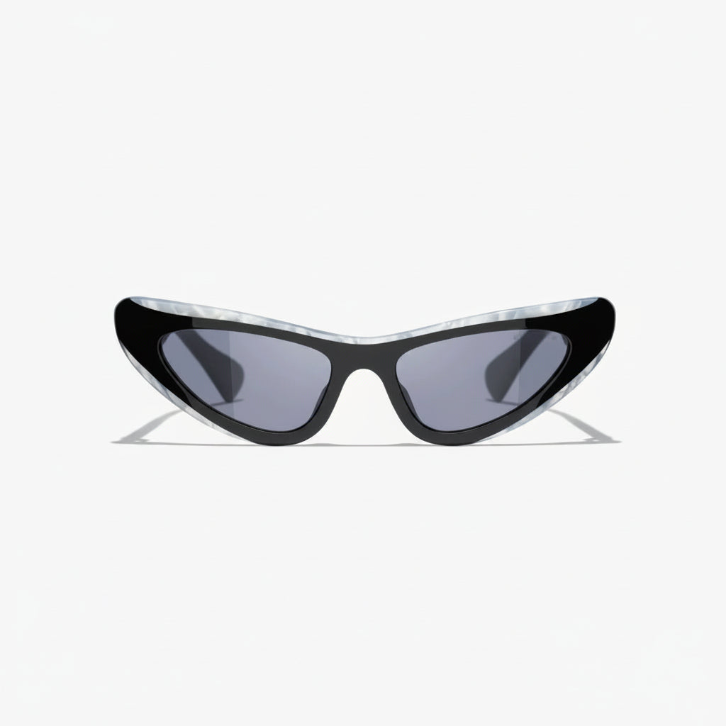 Chanel Women Cat-Eye Frame Black & Mother of Pearl Sunglasses