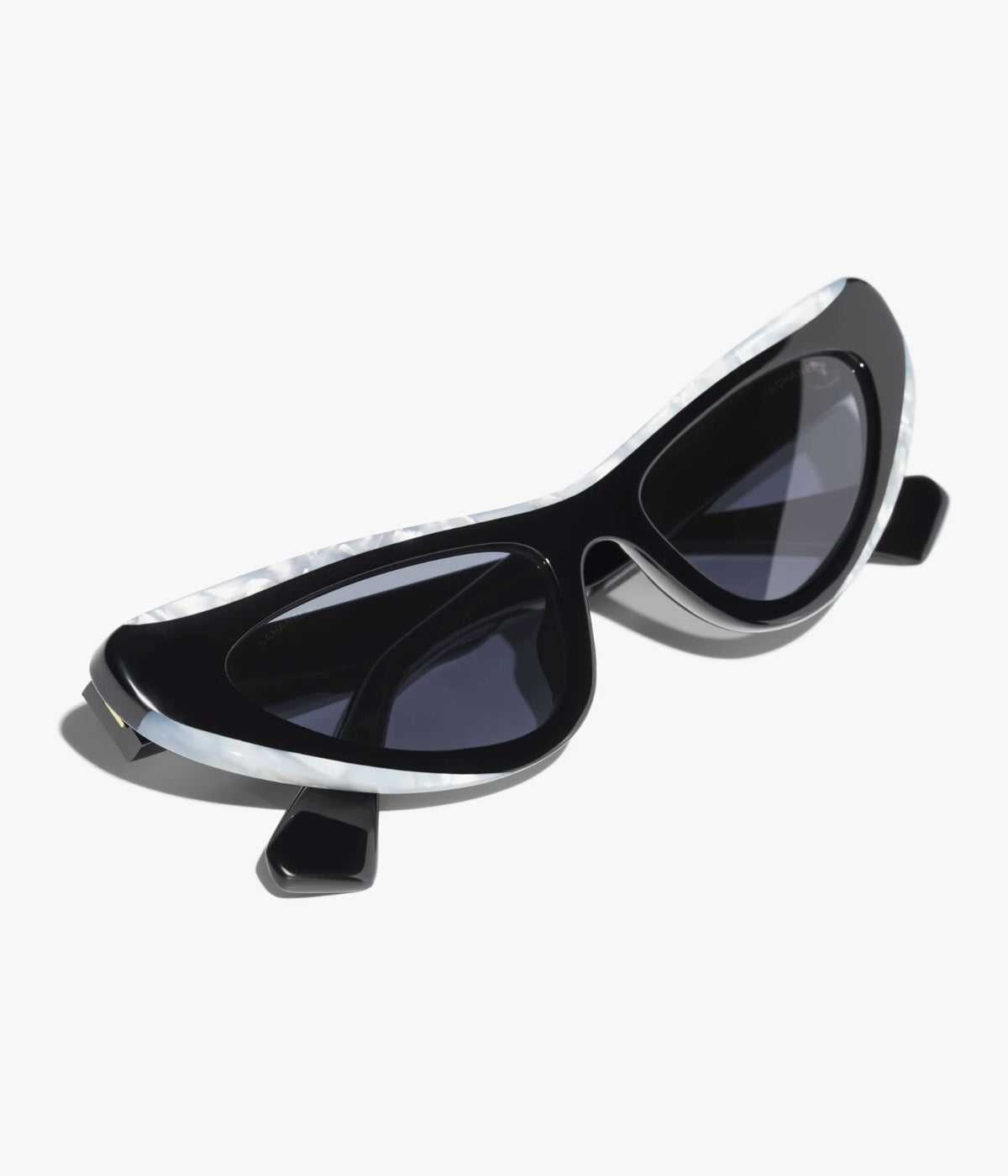 Chanel Women Cat-Eye Frame Black & Mother of Pearl Sunglasses