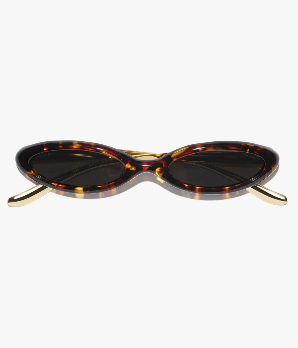 Chanel Women Oval Tortoise Sunglasses