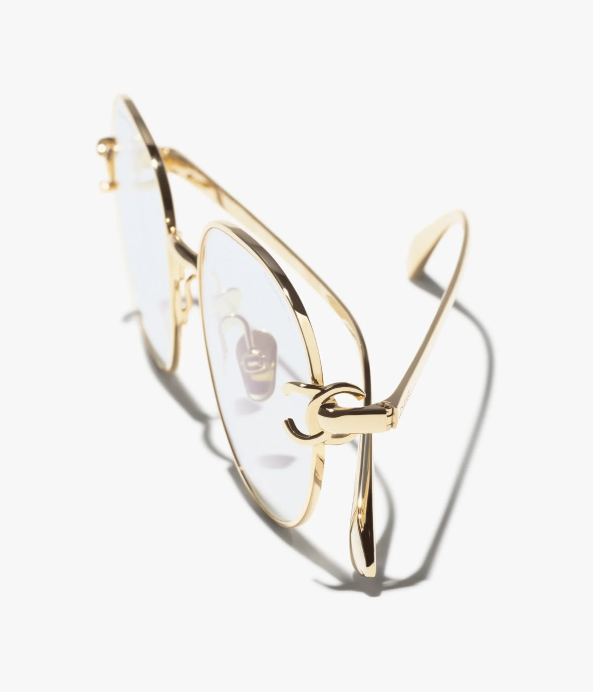 Chanel Women Pantos Gold Frame Light Blue Glasses