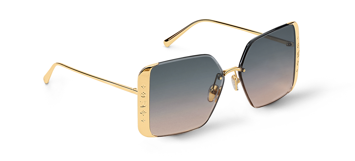 Louis Vuitton Women Square Frame Satin Gold Sunglasses