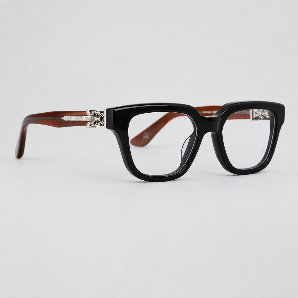Chrome Hearts Vagillionaire II Square-Frame Black & Brown Glasses