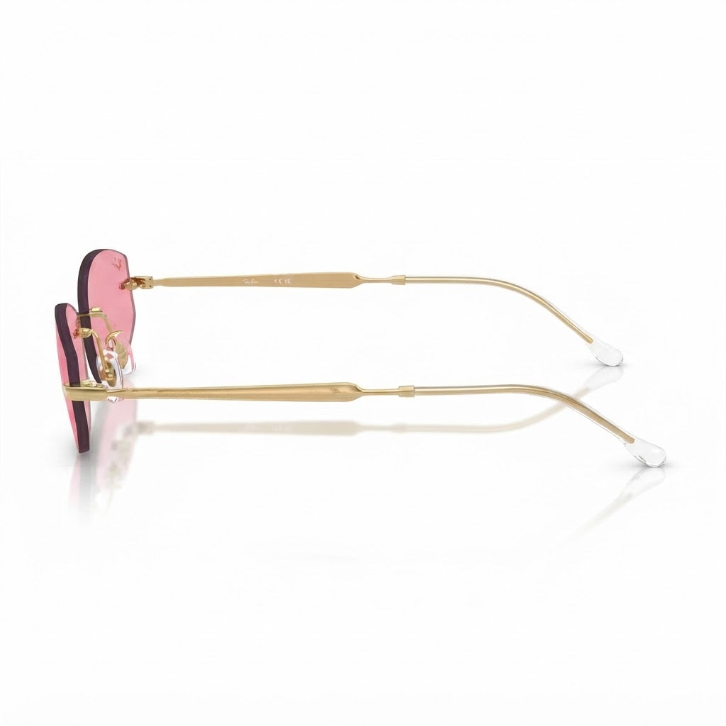Ray-Ban Unisex Rimless Geometric Pink Sunglasses