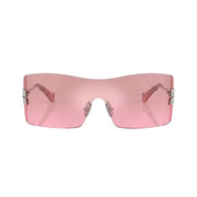 Miu Miu Aube Women Rimless Silver / Pink Mirror Gradient Sunglasses 