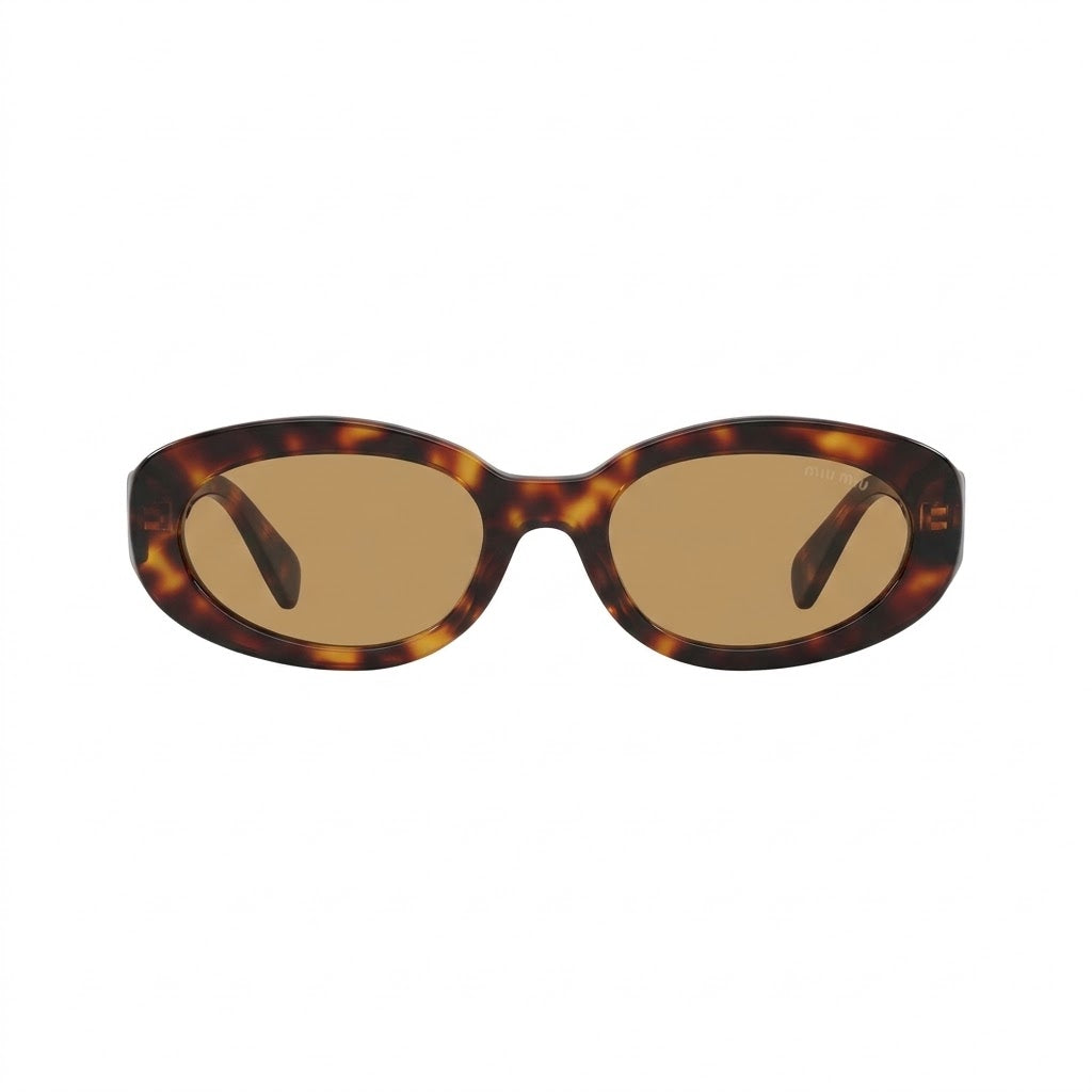 Miu Miu Women Oval Havana / Brown Sunglasses