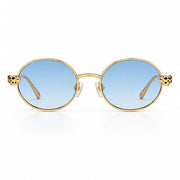 Cartier Panthère de C Women Round Blue Gradient Sunglasses