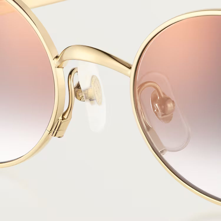 Cartier Clash de Women Oval Gold Finish Studded Temple Grey Gradient Lenses Sunglasses