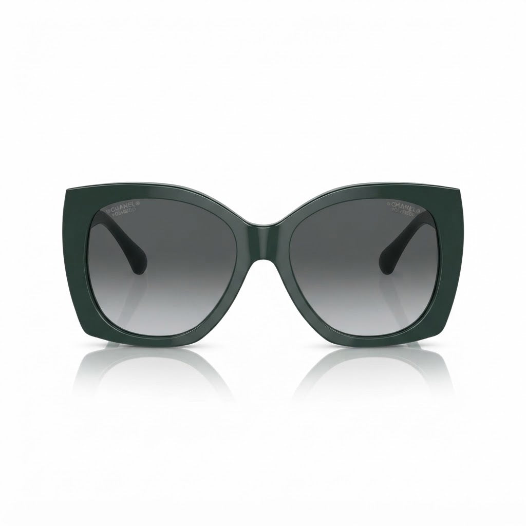 Chanel Women Square Green Sunglasses