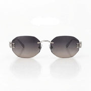 Cartier Panthère de Unisex Rimless Hexagonal Silver Finish Grey Gradient Sunglasses