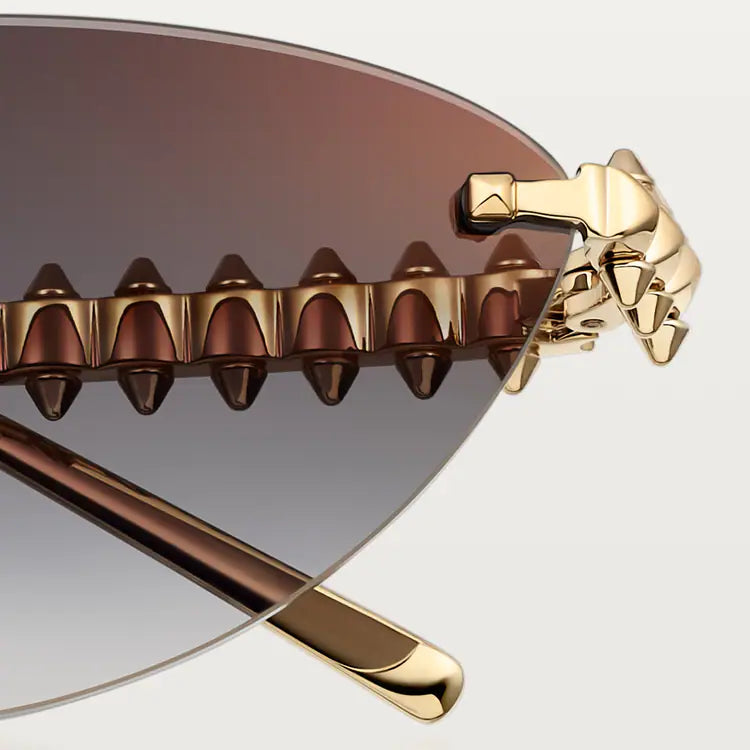 Cartier Clash de C Women Rimless Studded Temple Gradient Grey Sungalsses