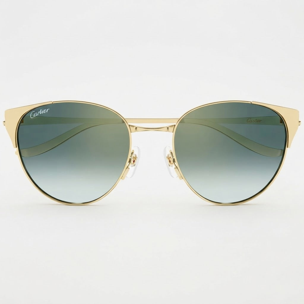 Cartier Panthère de Women Gold-Finish Green Gradient Sunglasses