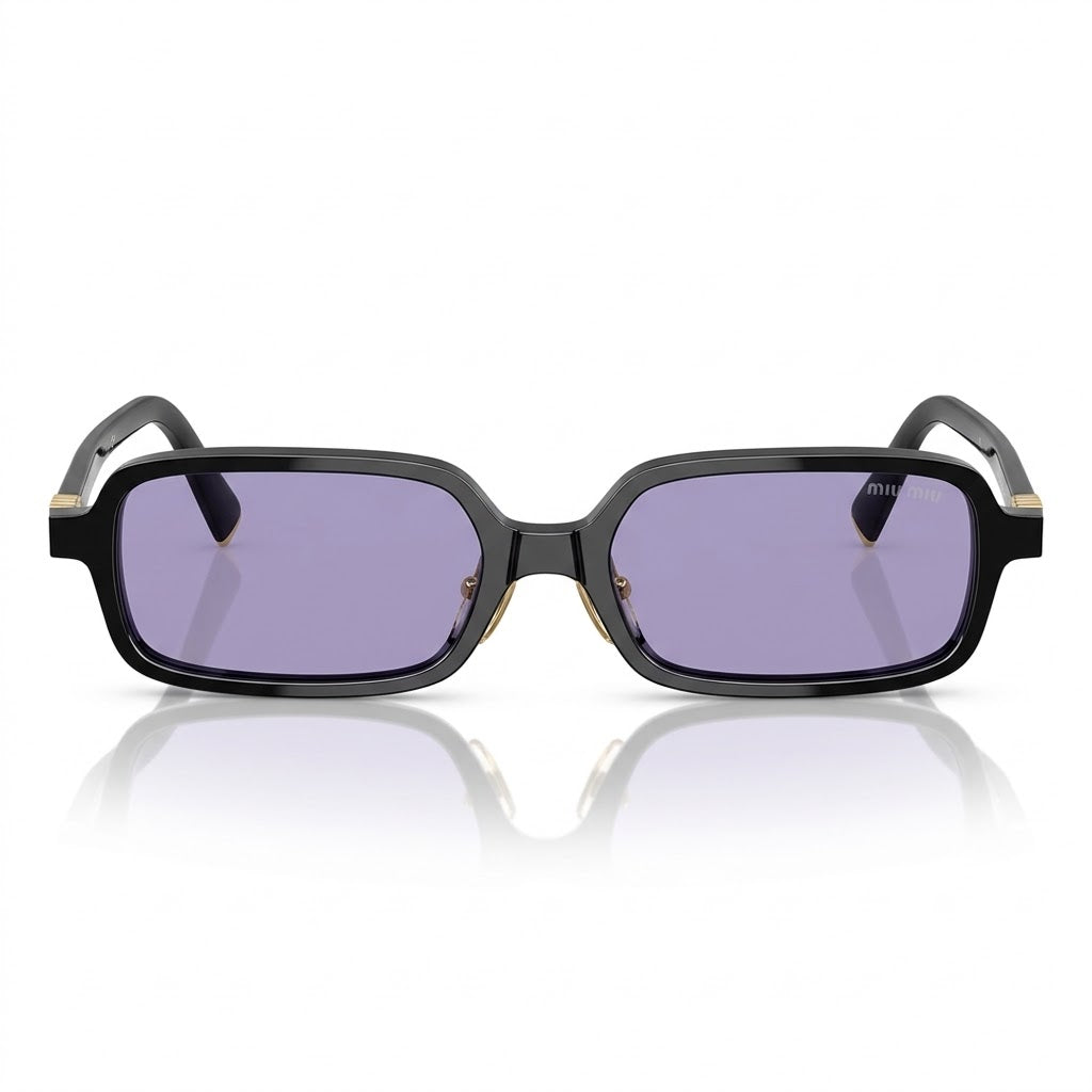 Miu Miu Regard MU 11ZS Women Rectangular Black / Violet Sunglasses
