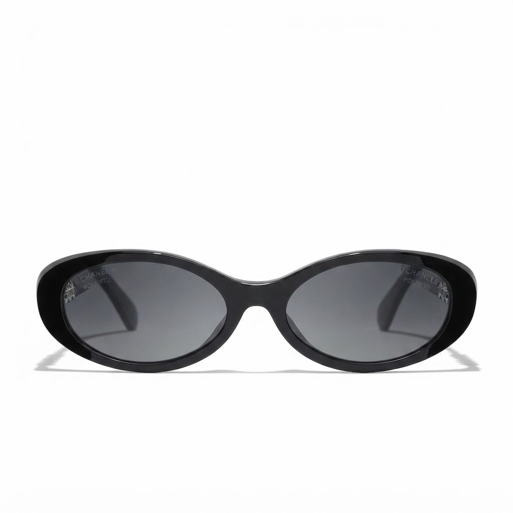 Chanel Women Oval Black Sunglasses CH5565