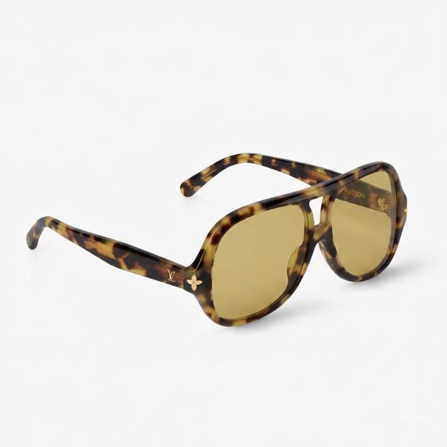 Louis Vuitton Women Aura Flower Square Pilot Sunglasses