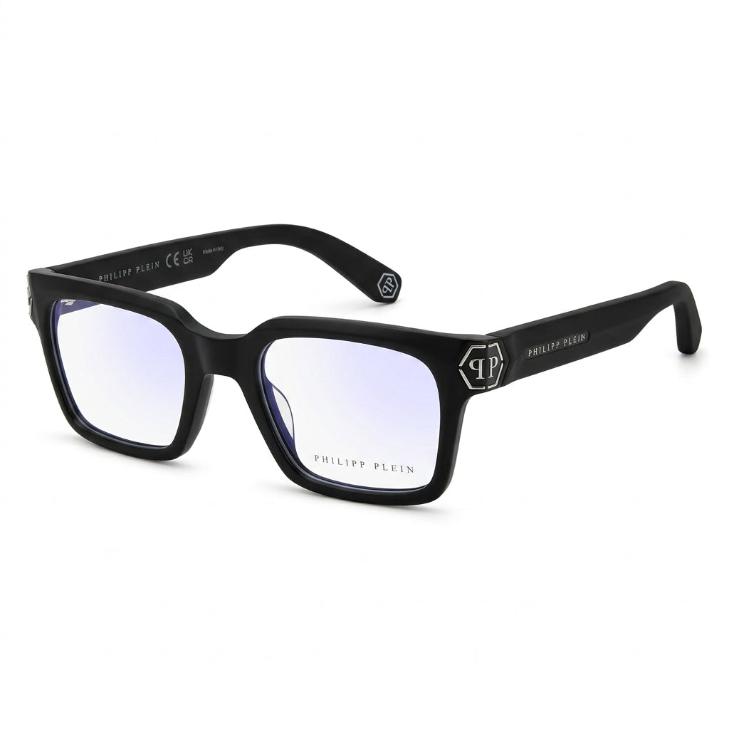 Philipp Plein Men Matt / Sandblasted Black Square Glasses