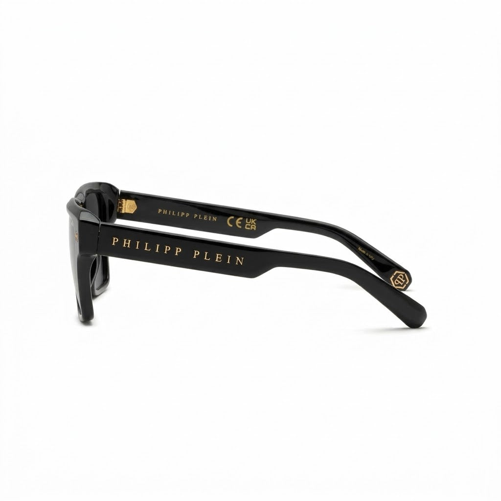 Philipp Plein Men Plein Stud Black Acetate Square Sunglasses