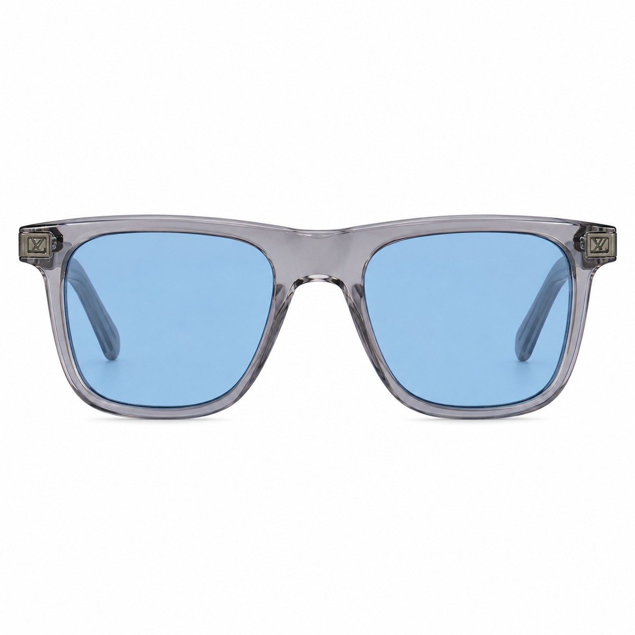 Louis Vuitton Men Square Frame Transparent Grey Sunglasses