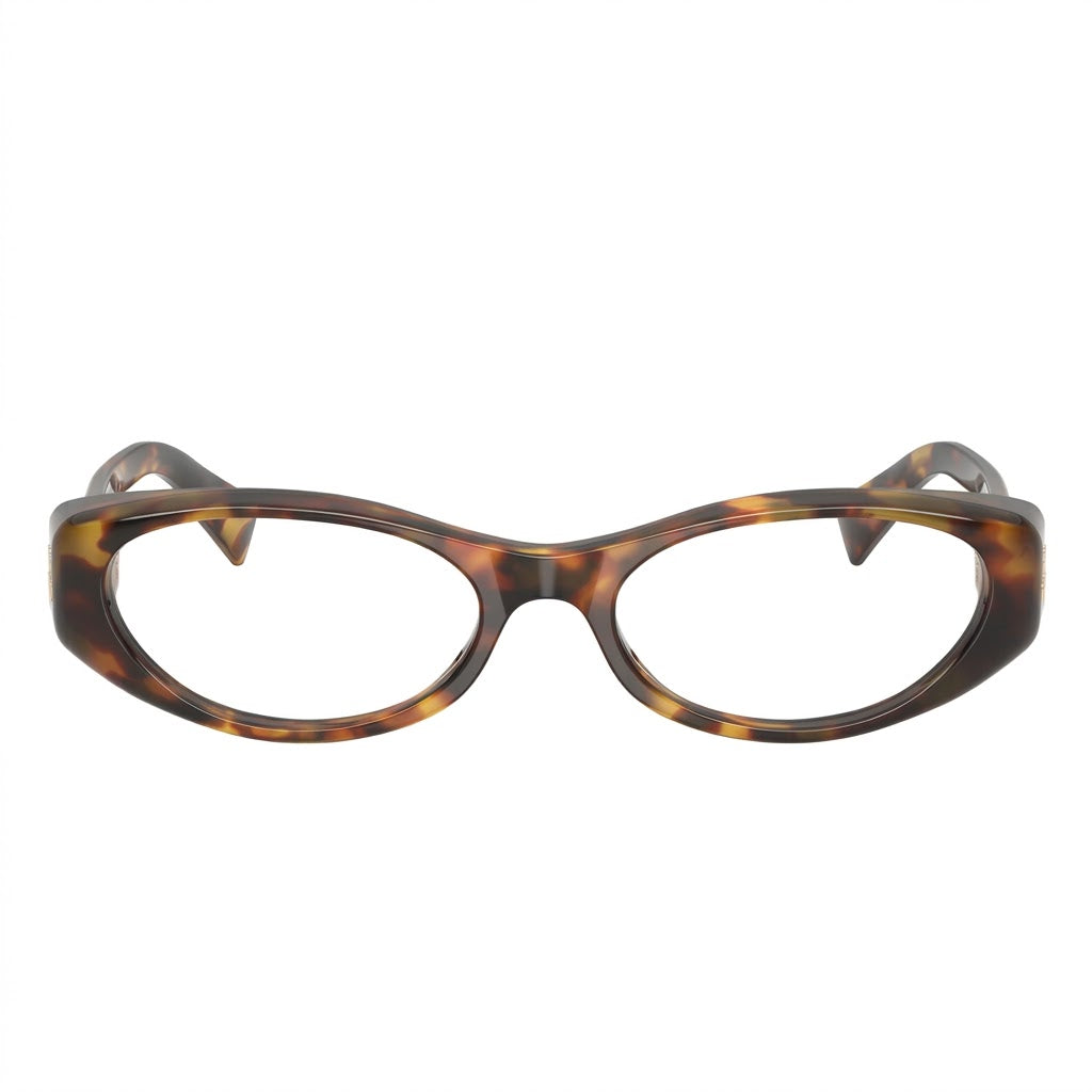 Miu Miu Women MU 03ZV Narrow Oval Optical Honey Havana / Transparent Glasses
